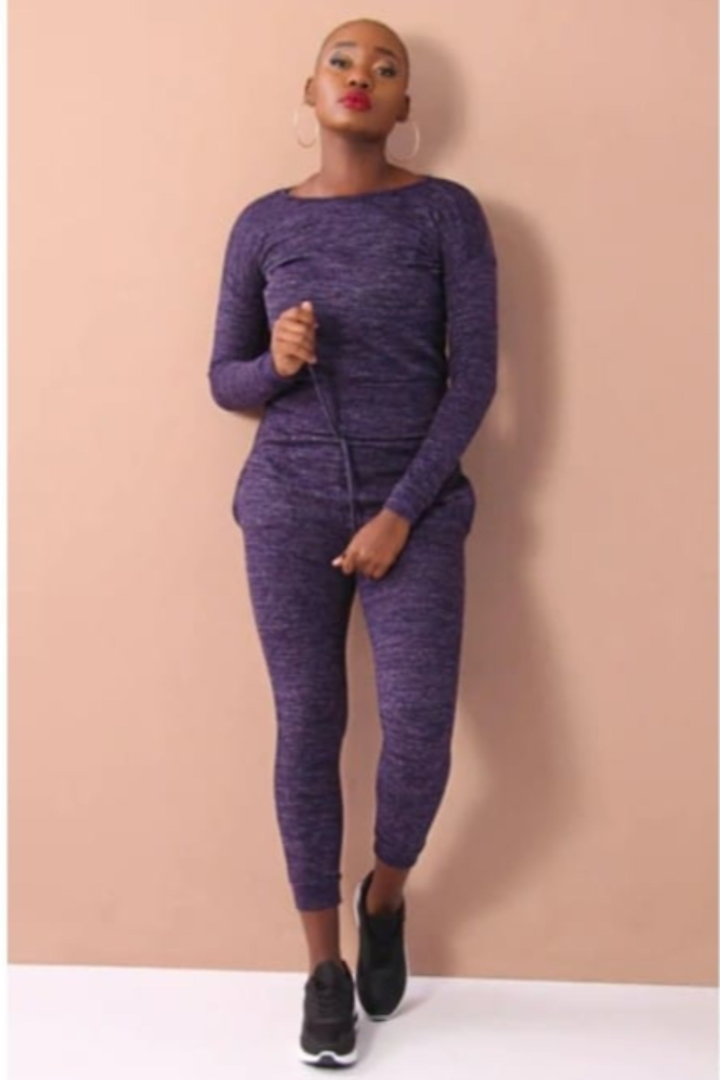 The 'Lounge' Plain Round Neck Sweatshirt & Sweatpants Set