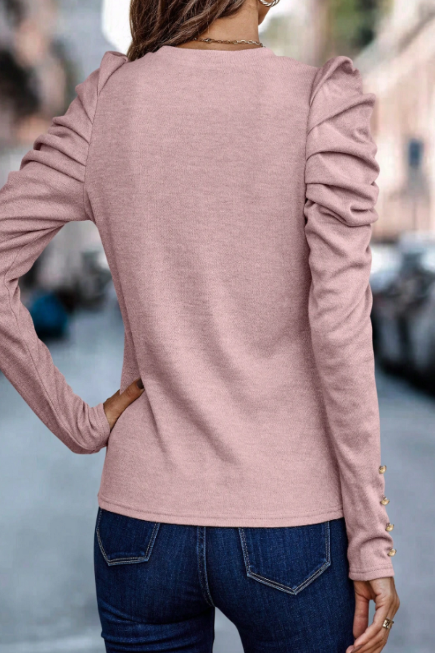 The 'Structure' Gigot Sleeve Button Structured Blouse