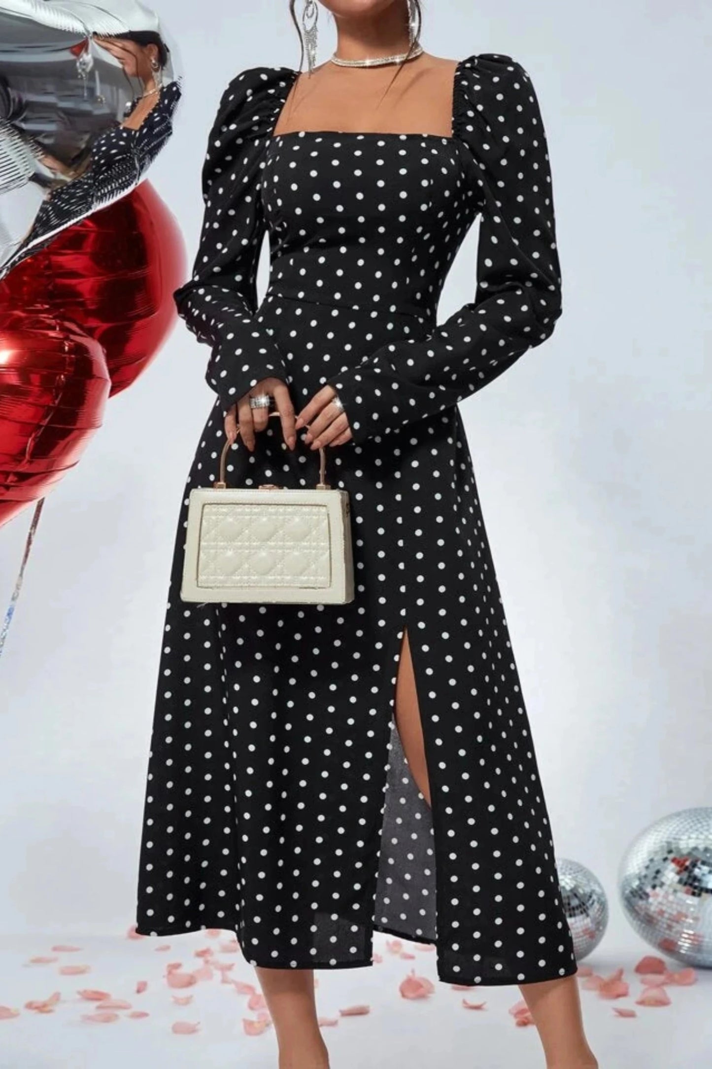 The 'Vintage' Polka Dot Midi Dress