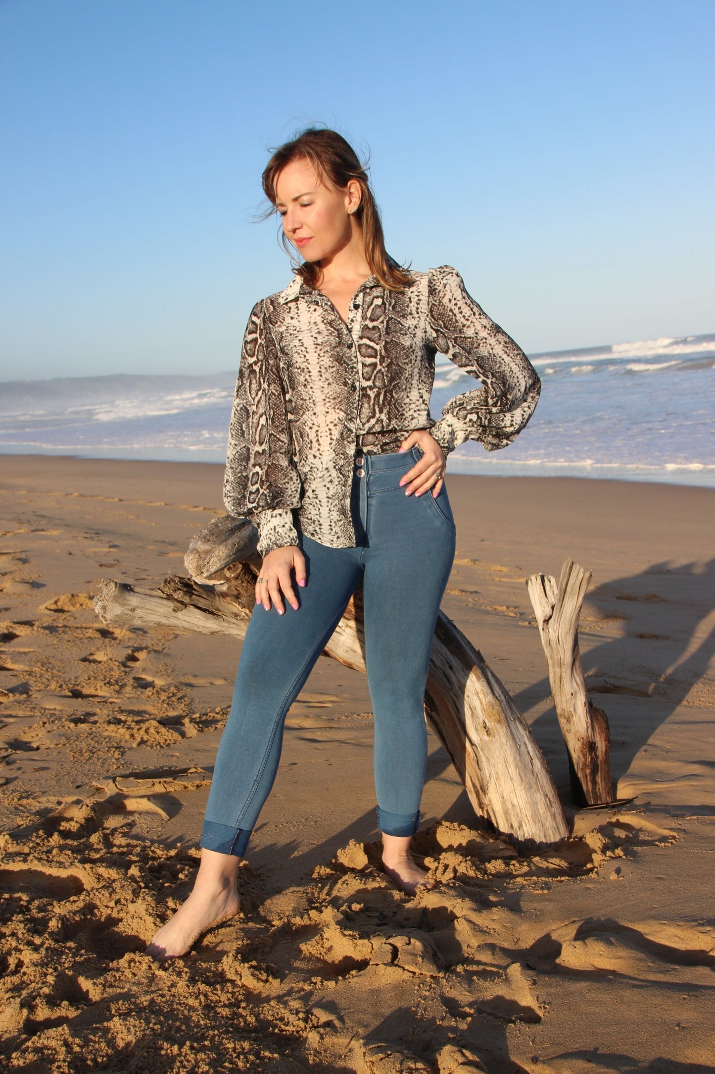 The 'Safari' Snakeskin Bishop Sleeve Shirt