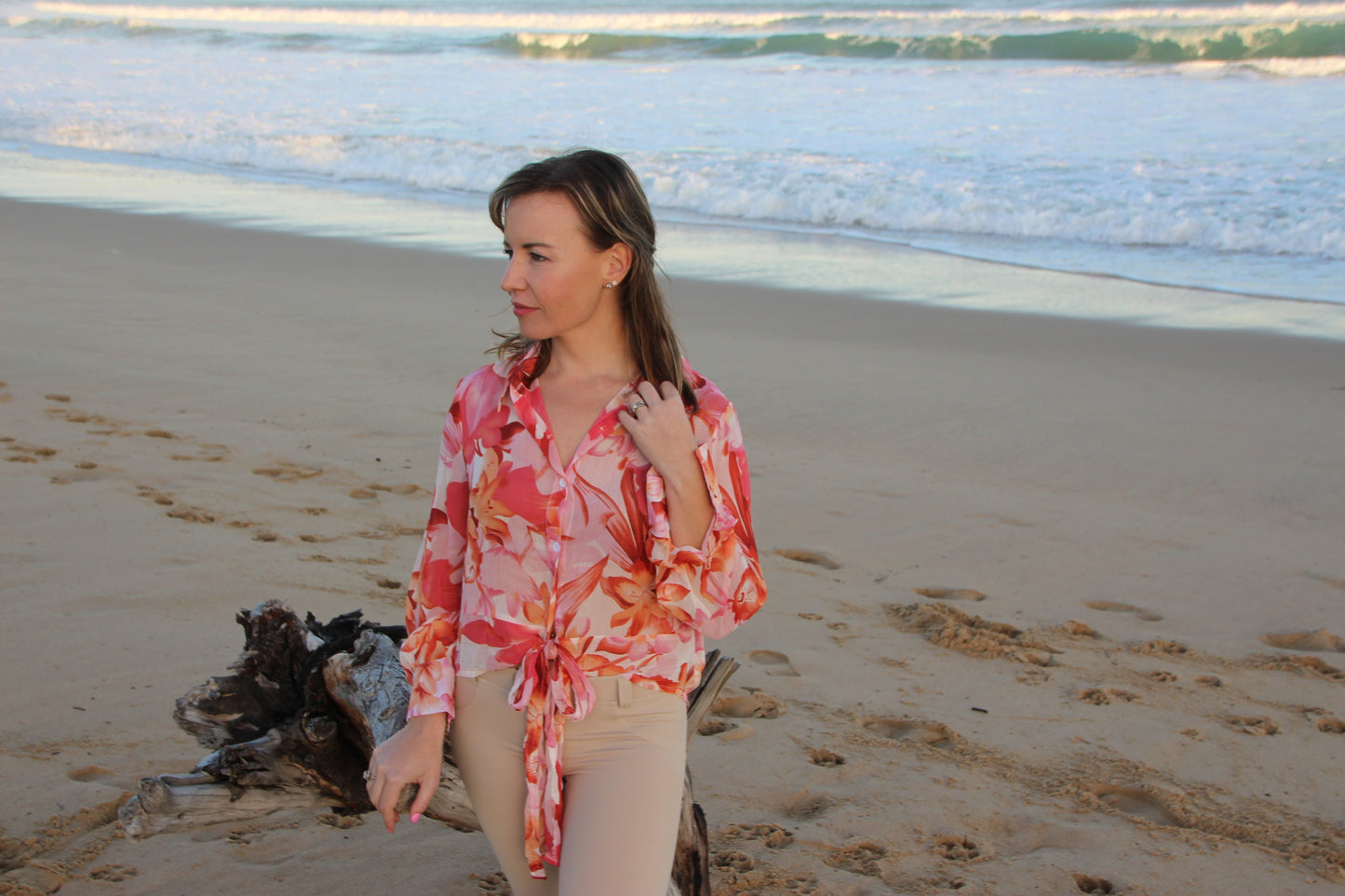 The 'Flutter' Floral Printed Lantern Sleeve Blouse