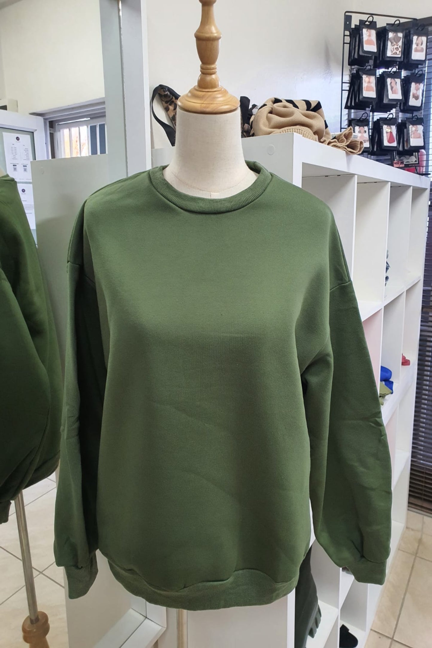 The 'Army' Army Green Casual Pullover Sweatshirt