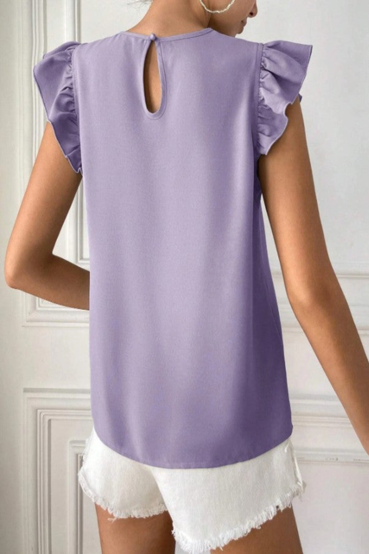 The 'Frill' Lace Panel Ruffle Trim Blouse