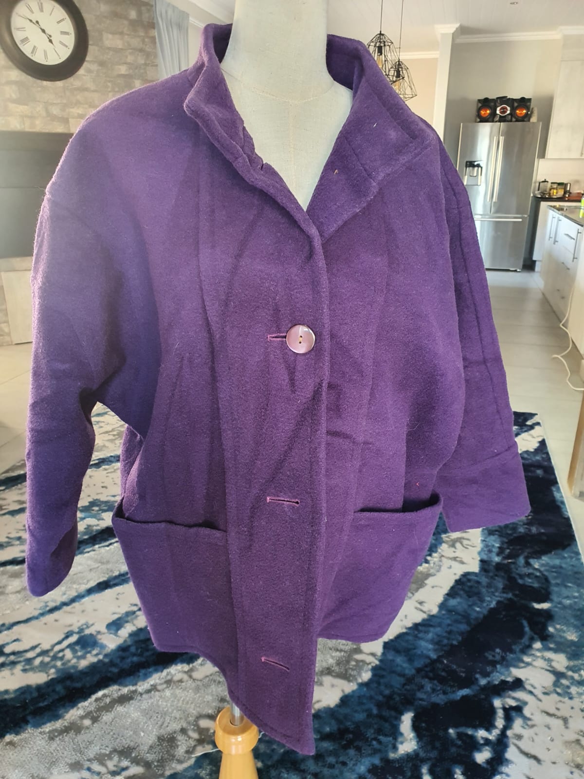 The 'Plum' Purple Wool-Blend Oversized Cocoon Coat