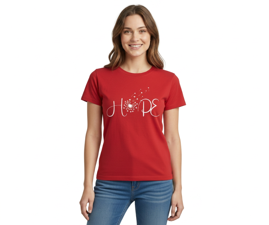 Red Graphic Slogan Casual Tee