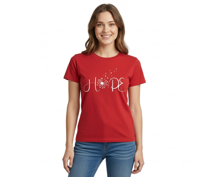 Red Graphic Slogan Casual Tee