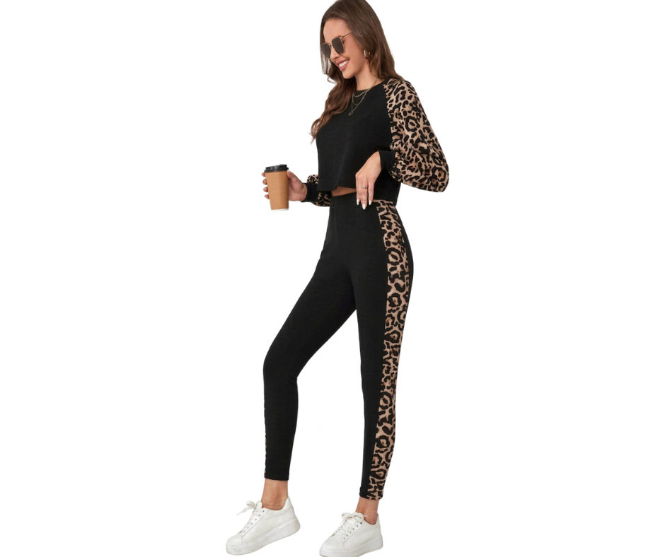 The 'Wild' Leopard Print Leggings & Crop Top Workout Set