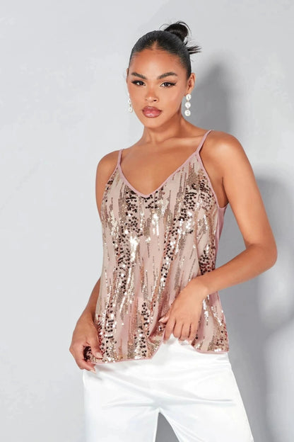 Sweetheart Sequins Cami Top