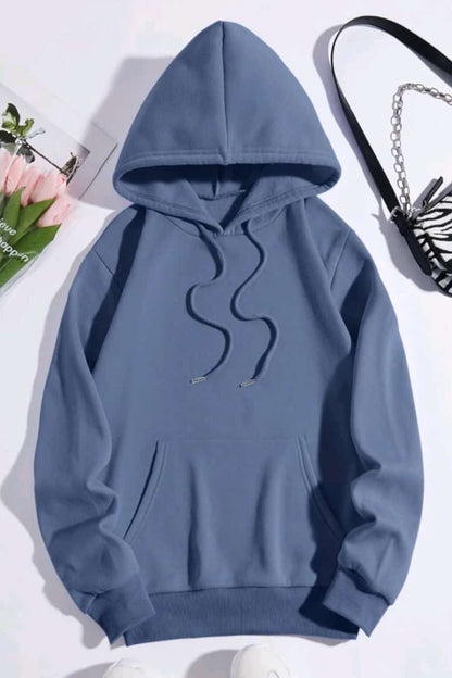 The 'Navy' Dark Blue Fleece Hoodie