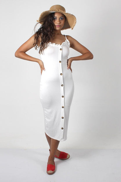 The 'Fitted' Bodycon Button Detail Dress