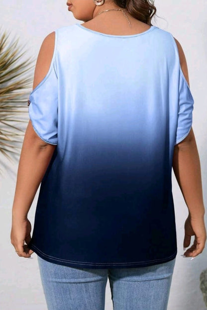 Plus Ombre Cold Shoulder Tee