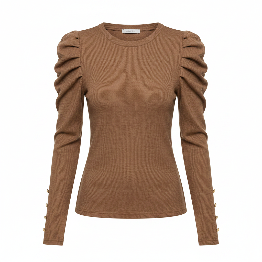 The 'Puff' Solid Gigot Sleeve Button Blouse