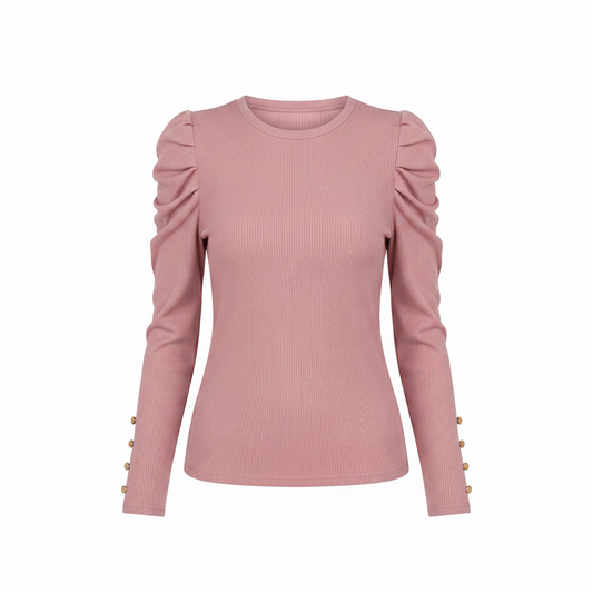 The 'Structure' Gigot Sleeve Button Structured Blouse