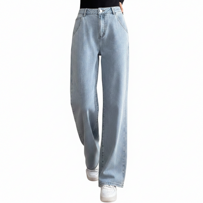 Solid Denim Pants with Slanted Pockets