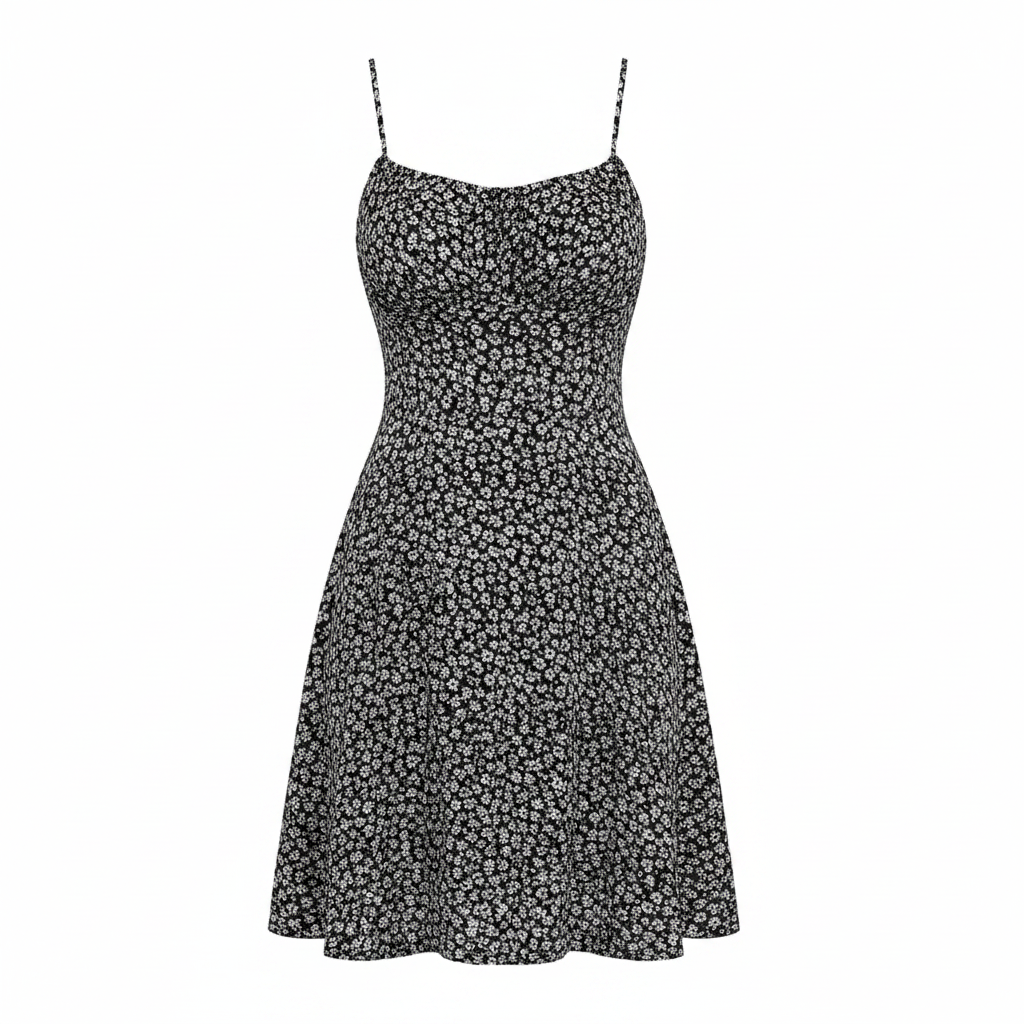 The 'Frenchy' Lace Up Open Back Floral Cami Dress