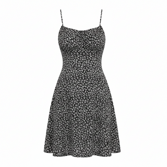 The 'Frenchy' Lace Up Open Back Floral Cami Dress