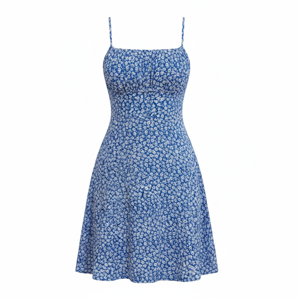 Floral Lace Up Open Back Cami Dress