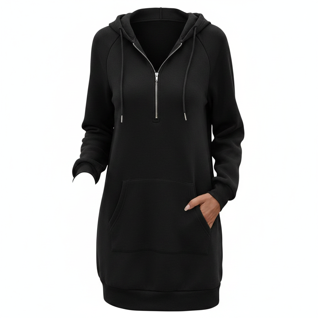 The 'Snug' Casual Zipped Hoodie Winter Dress
