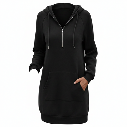 The 'Snug' Casual Zipped Hoodie Winter Dress