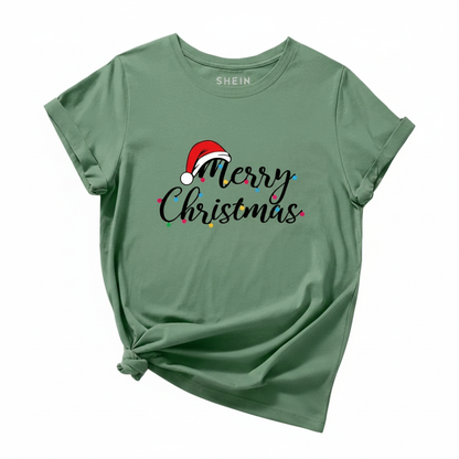 Christmas Print Tee on white background