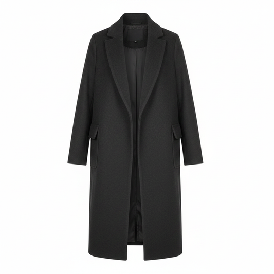 Tiffosi Charcoal Grey Open-Front Coat – AI photo