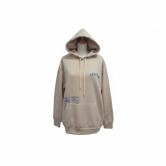 New York Print Hoodie – Women's Fleece Hoodie on white background