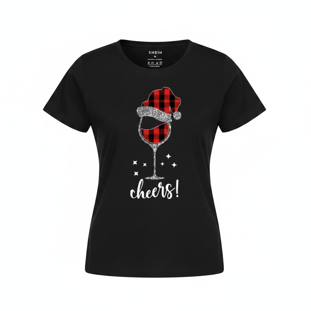 Christmas Print Tee on white background