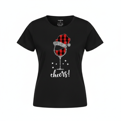 Christmas Print Tee on white background