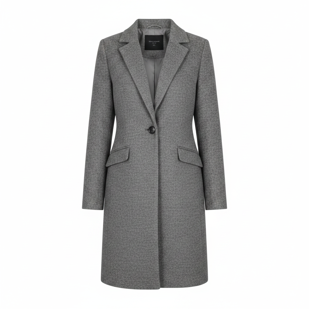 Primark Ladies Grey Textured Longline Blazer Coat – AI photo