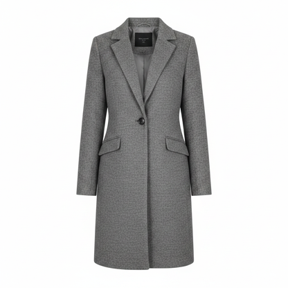 Primark Ladies Grey Textured Longline Blazer Coat – AI photo