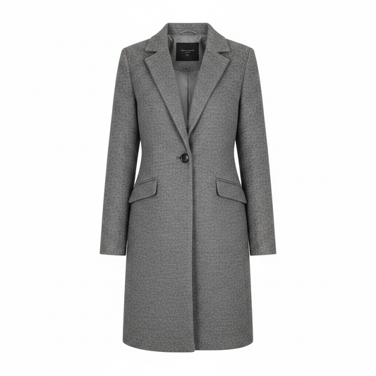 Primark Ladies Grey Textured Longline Blazer Coat – AI photo
