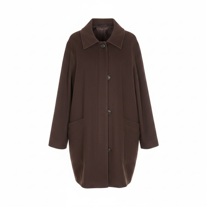 Canda Collection Chocolate Brown Coat – front AI photo