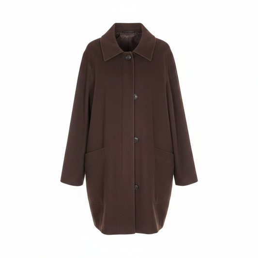 Canda Collection Chocolate Brown Coat – front AI photo