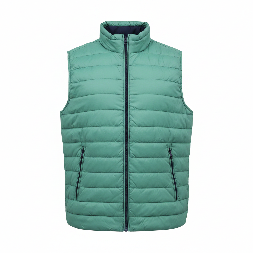 Men's Tom Tailor Teal Puffer Bodywarmer – white background