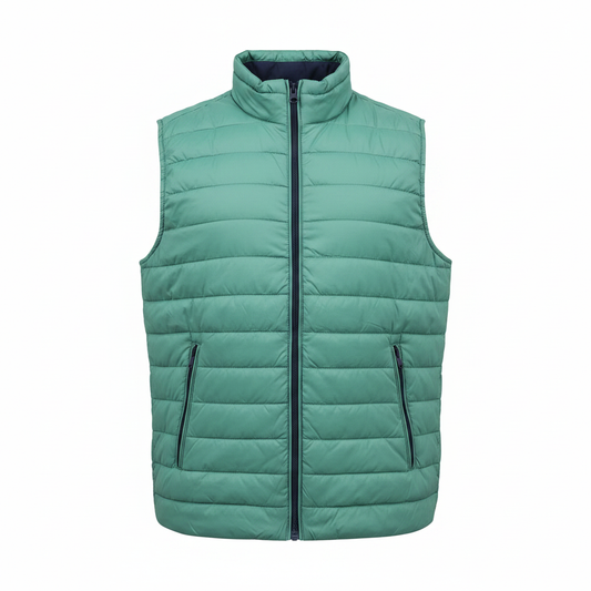 Men's Tom Tailor Teal Puffer Bodywarmer – white background