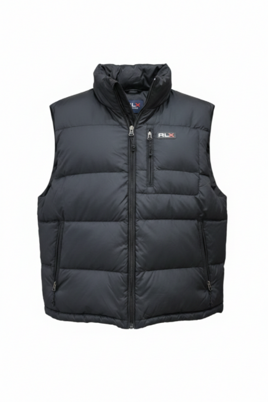 Men's Black Puffer Bodywarmer – front view
