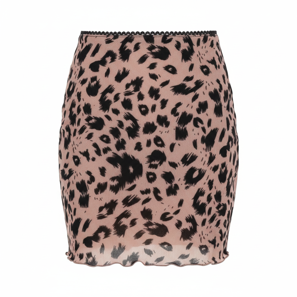 Dusty Pink Dalmatian Print Skirt on white background