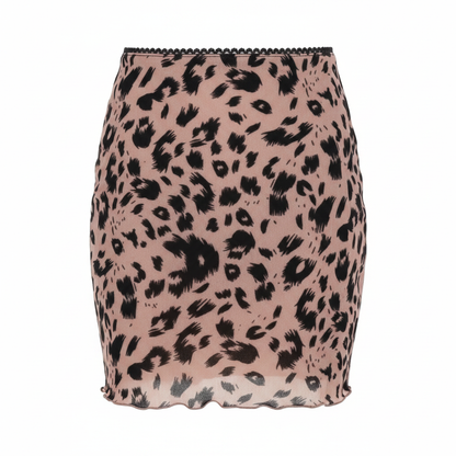 Dusty Pink Dalmatian Print Skirt on white background