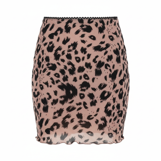 Dusty Pink Dalmatian Print Skirt on white background