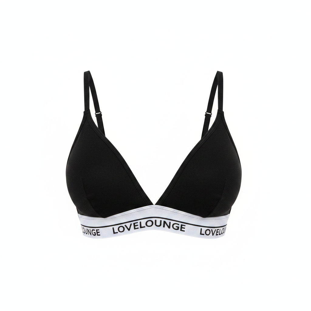 Letter Tape Panel Bralette on white background
