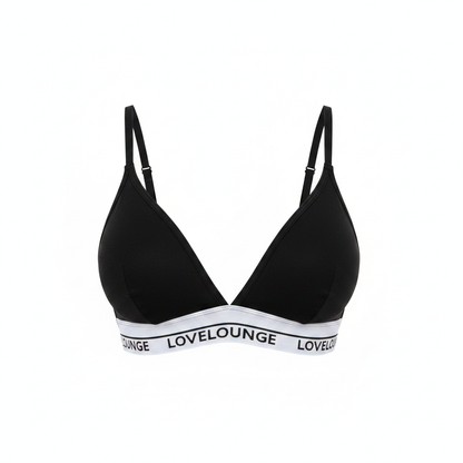 Letter Tape Panel Bralette on white background