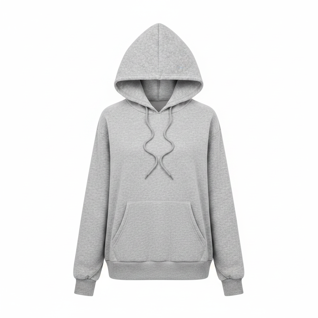 Grey Hoodie – Women's Casual Fleece Hoodie on white background