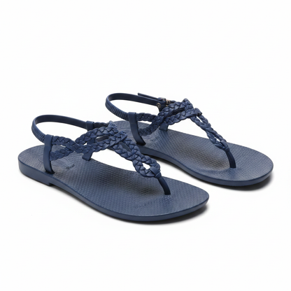 Cheeky Chane Blue Sandals on white background