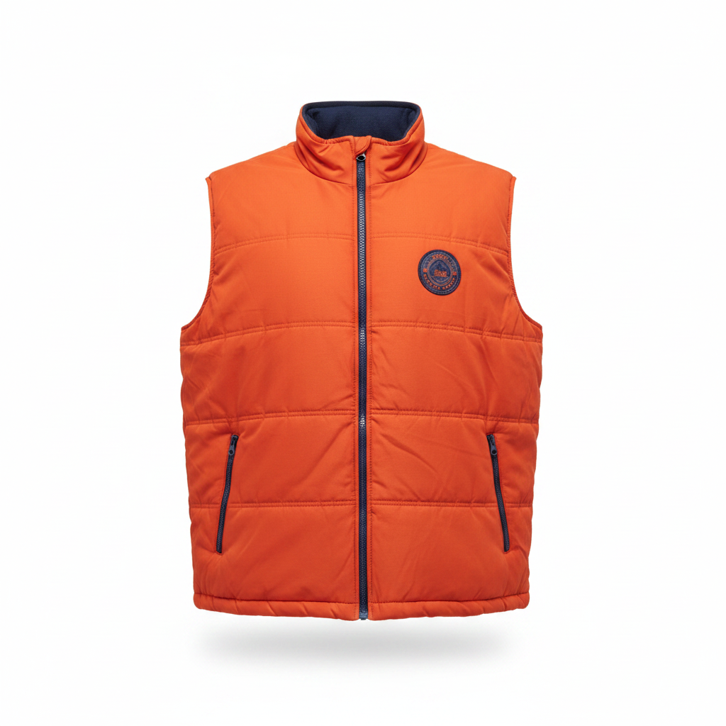 Men's Atlas Orange Quilted Puffer Bodywarmer – white background