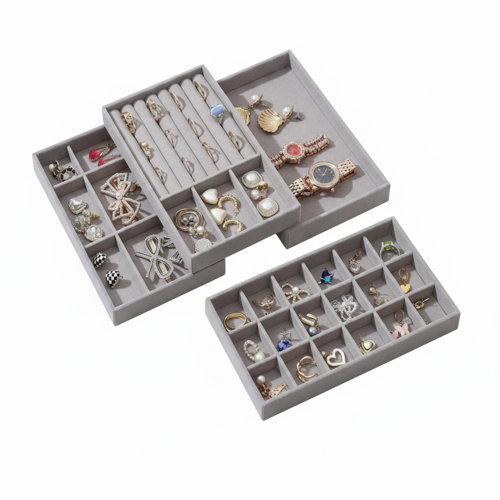 The 'Tray' 4pc Fashionable Jewellery Storage Organiser