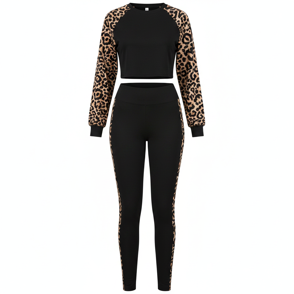 The 'Wild' Leopard Print Leggings & Crop Top Workout Set