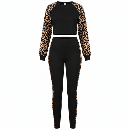 The 'Wild' Leopard Print Leggings & Crop Top Workout Set
