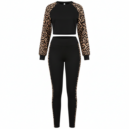 The 'Wild' Leopard Print Leggings & Crop Top Workout Set