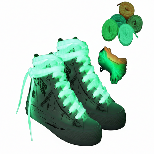 The 'Glow' Fluorescent Night Glow Flat Shoelaces 120cm