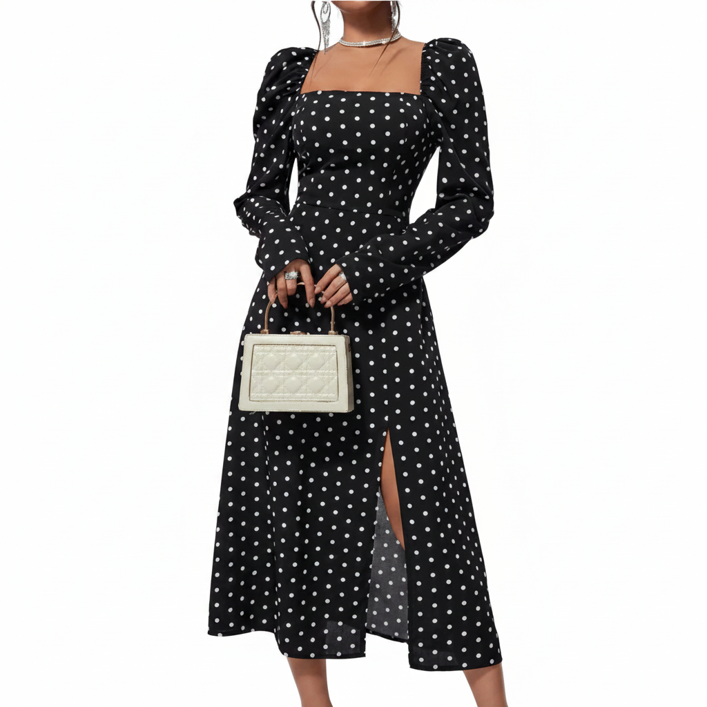 The 'Vintage' Polka Dot Midi Dress